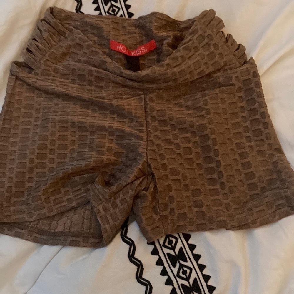 Tan Workout shorts stretchy
